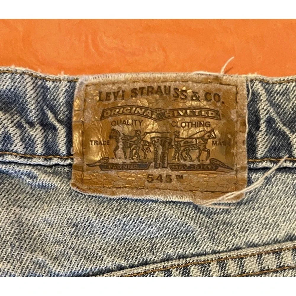 Vtg Levi's 545 Jeans Men 40x30 Blue Loose Fit Distressed Stained Grunge Cowboy‎